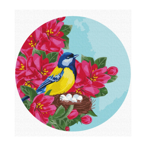 30 см - Синиця в квітах (Розмір M)