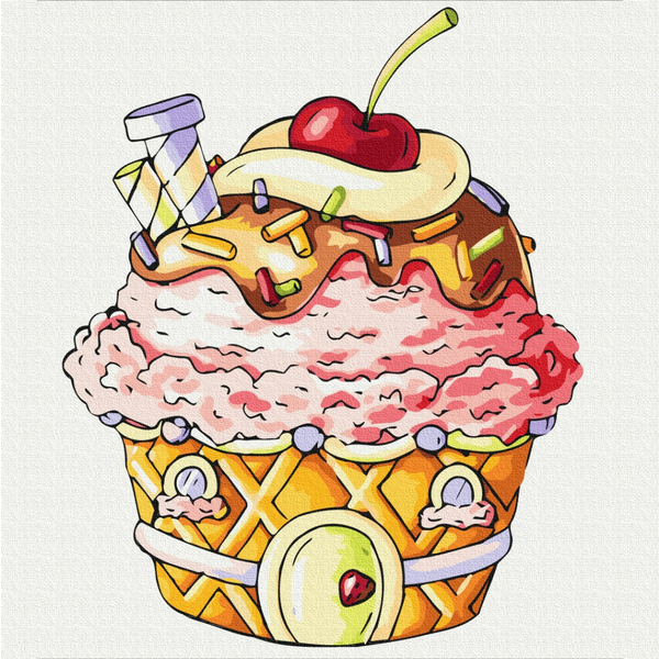 Картина по номерам Картины 40x40 - Будиночок тістечко