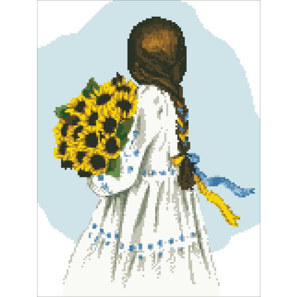 Алмазная мозаика 40x30 - Квіти України ©Alla Berezovska