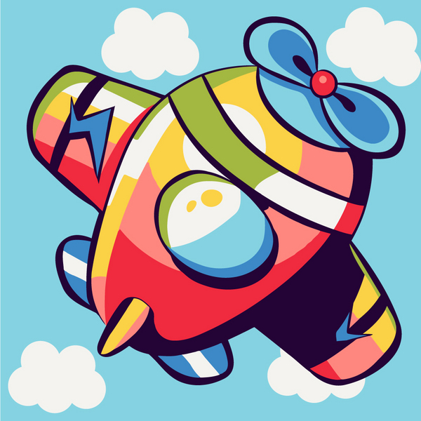 Розмальовки на полотні - Яркий вертолет