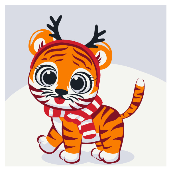 Розмальовки на полотні - Полосатик в шарфике