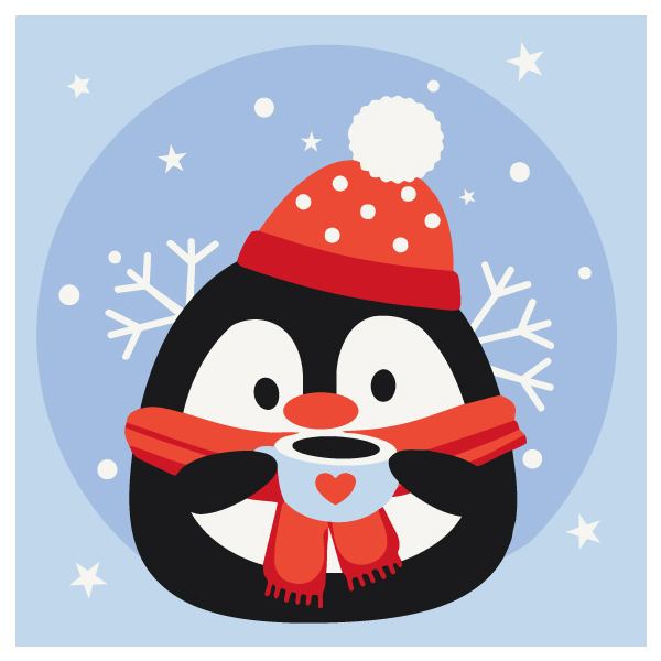 Розмальовки на полотні - Пингвинчик из какао