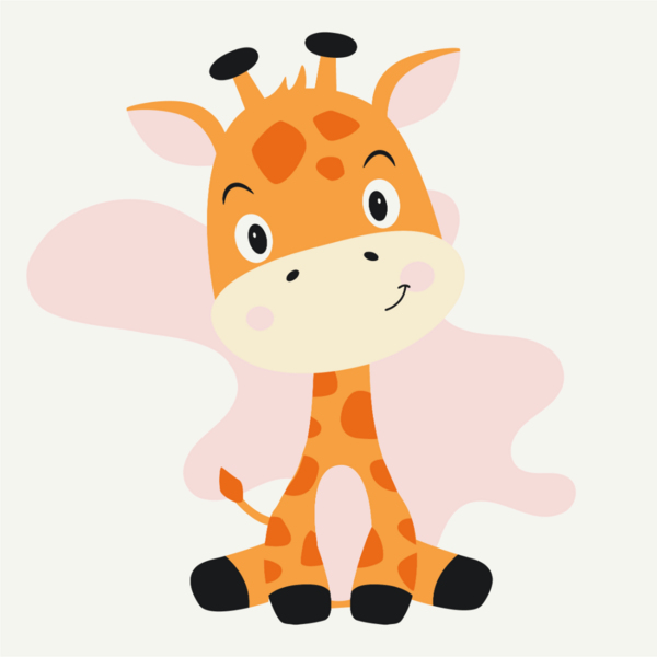 Розмальовки на полотні - Улыбающийся жираф