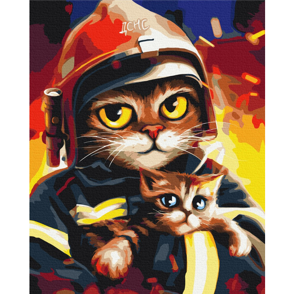 Картина по номерам Тварини, птахи та риби - Котик ГСЧС ©Марианна Пащук