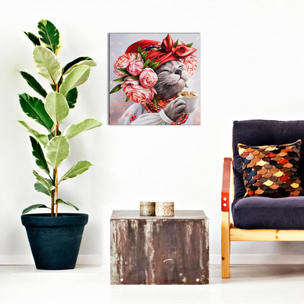 Постер на полотні - Киця господинька ©marysha_art