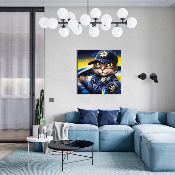 Постер на полотні - Котик поліцейський ©Маріанна Пащук