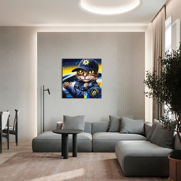 Постер на полотні - Котик поліцейський ©Маріанна Пащук