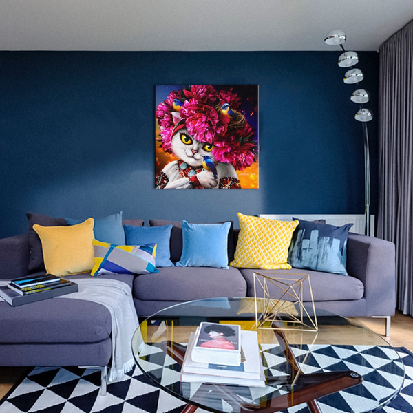 Постер на полотні - Квітуча киця ©marysha_art