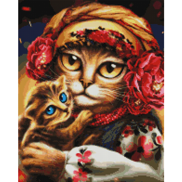 Алмазна мозаїка 40х50 - Семья котиков ©Марианна Пащук