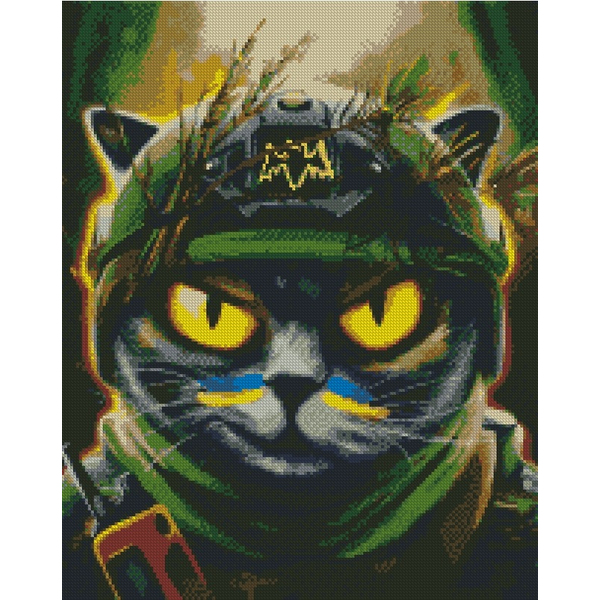 Алмазна мозаїка 40х50 - Котик розвідник ©Маріанна Пащук