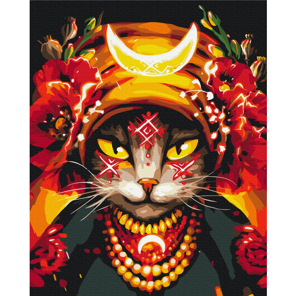 Картина по номерам Тварини, птахи та риби - Киця Мольфарка  ©Маріанна Пащук