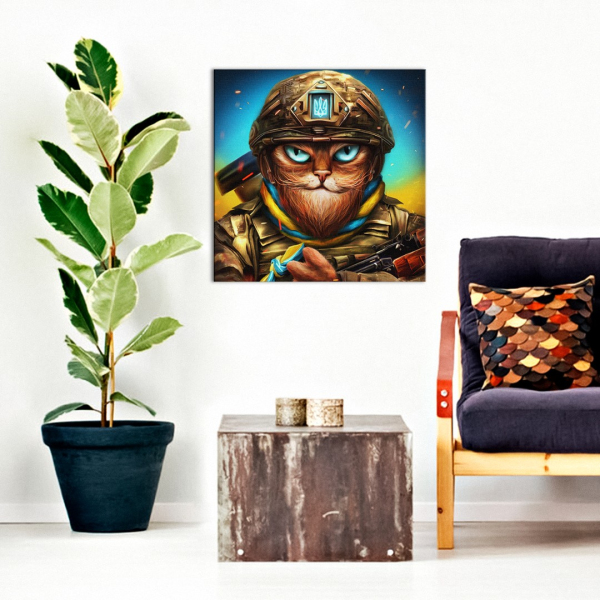 Постер на полотні - Мужній Котик ©Маріанна Пащук