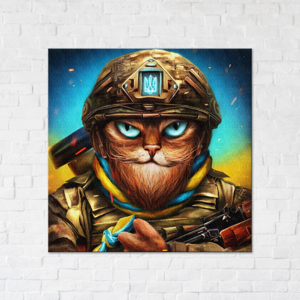 Постер на полотні - Мужній Котик ©Маріанна Пащук