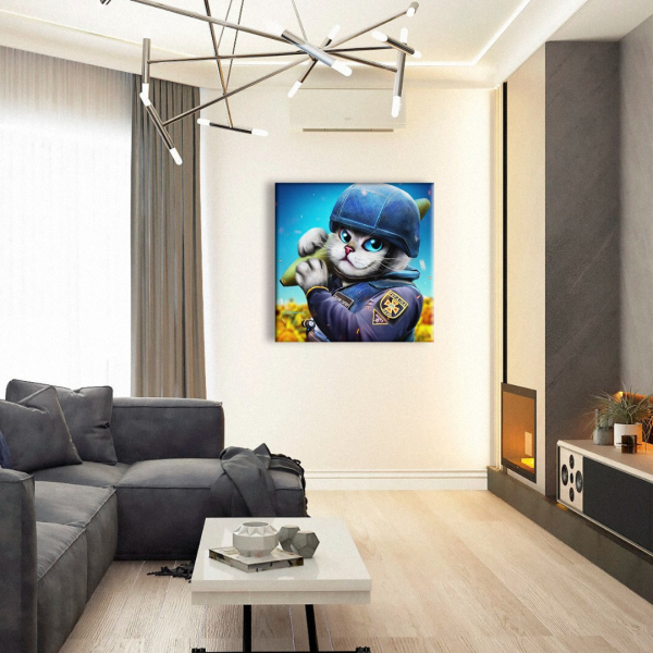 Постер на полотні - Котик сапер ©Маріанна Пащук