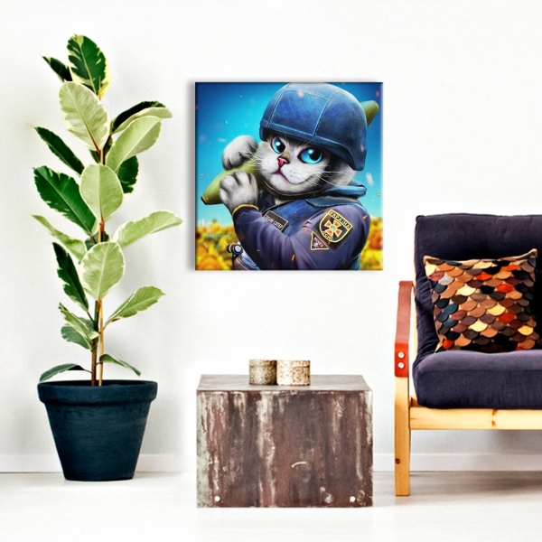 Постер на полотні - Котик сапер ©Маріанна Пащук