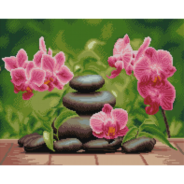 Алмазна мозаїка 40х50 - Лілові орхідеї