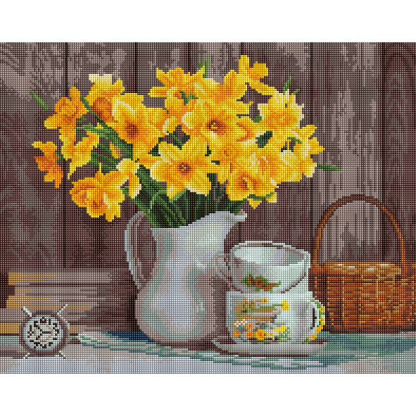 Алмазна мозаїка 40х50 - Натюрморт с нарциссами