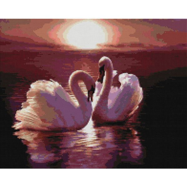 Алмазна мозаїка 40х50 - Пара лебедів