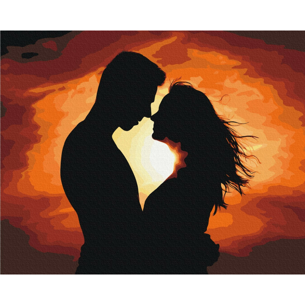 Картина по номерам Преміум картини - Силует любові