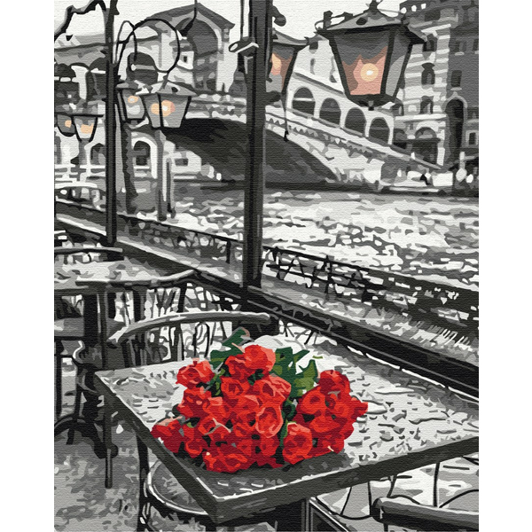 Картина по номерам Преміум картини - Троянди під дощем