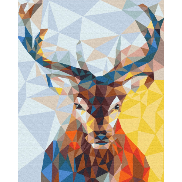 Картина по номерам Преміум картини - Олень в калейдоскопі