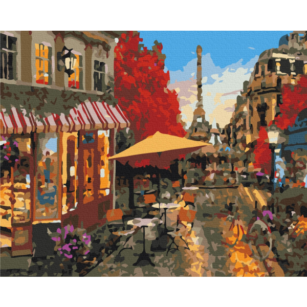 Картина по номерам Преміум картини - Вуличне життя Парижа