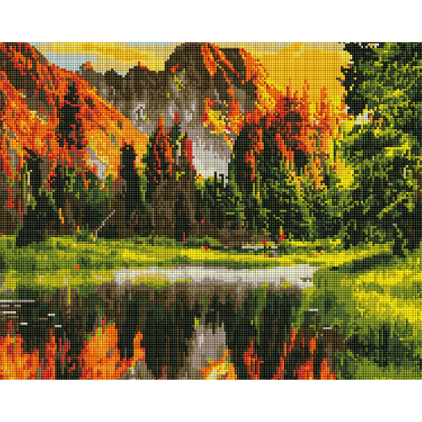 Алмазна мозаїка 40х50 - Захід в гірській долині