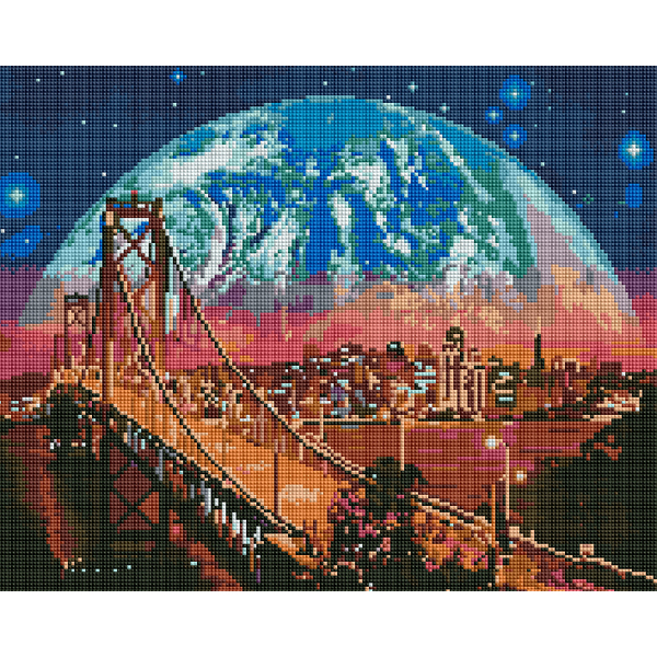 Алмазна мозаїка 40х50 - Місяць над Сан-Франциско