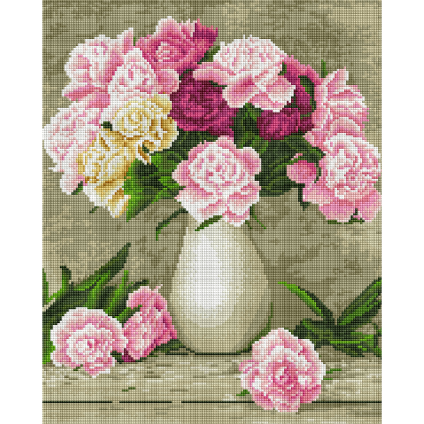 Алмазна мозаїка 40х50 - Ніжні півонії