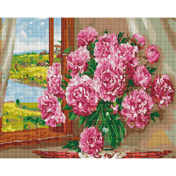 Алмазна мозаїка 40х50 - Яскраві піони
