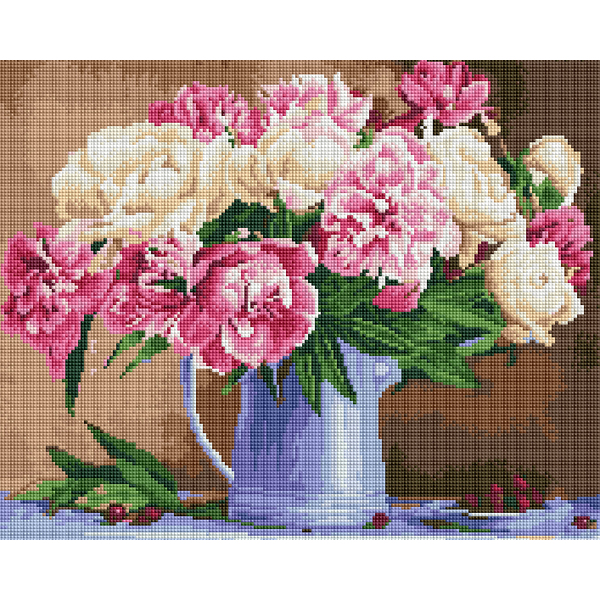 Алмазна мозаїка 40х50 - Натюрморт з піонами