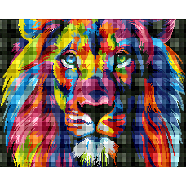 Алмазна мозаїка 40х50 - Веселковий лев