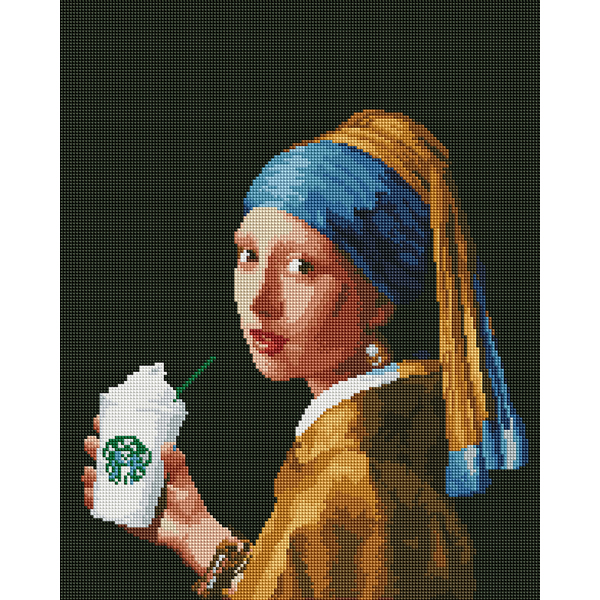 Алмазна мозаїка 40х50 - Дівчина з подвійним латте