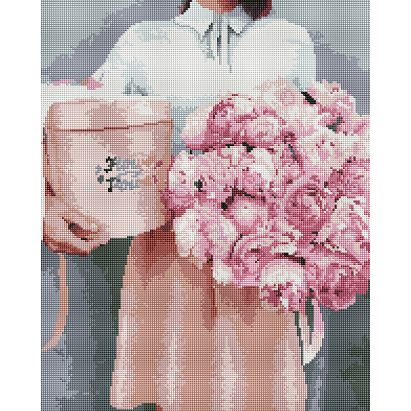 Алмазна мозаїка 40х50 - Піони в подарунок