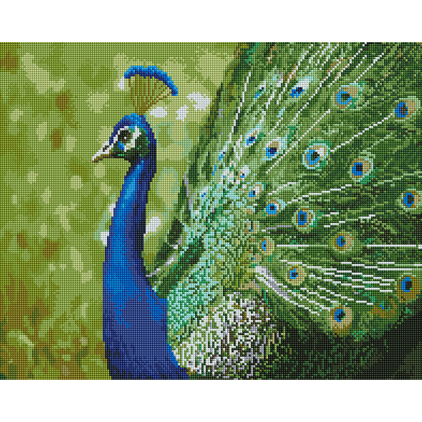 Алмазна мозаїка 40х50 - Смарагдова пава