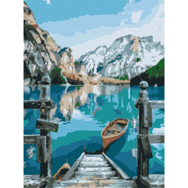 Картина по номерам Пейзажі - Човен біля озера