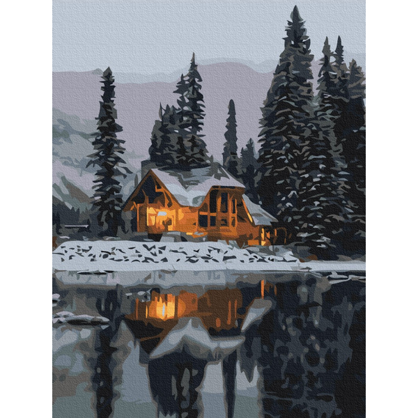 Картина по номерам Пейзажі - Заснеженная ночь