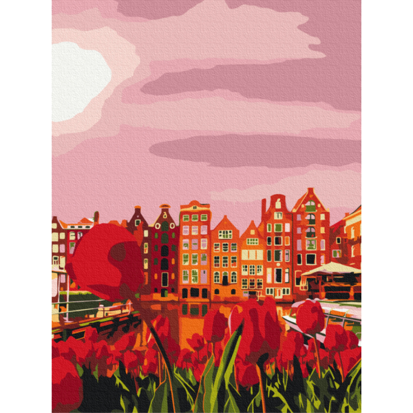 Картина по номерам Города - Червоні барви Амстердаму