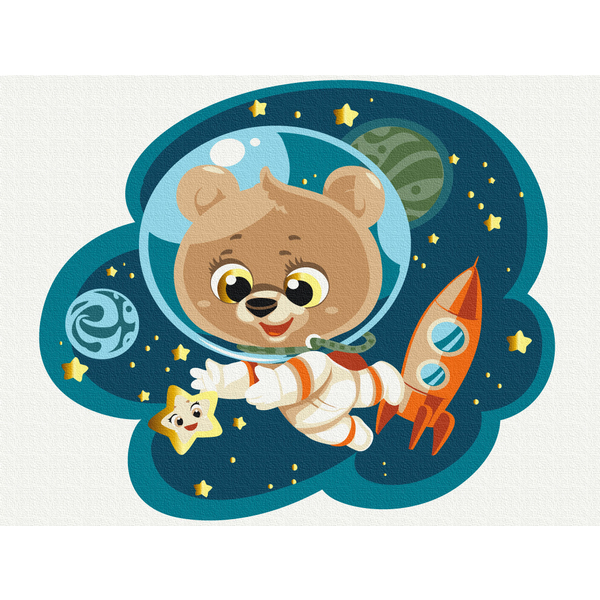 Картина по номерам Для дітей - Космический медвежонок