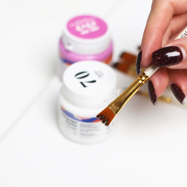 Пензлі для малювання (281) - Набір професійних нейлонових пензликів 6 шт. (бежеві з позолотою)