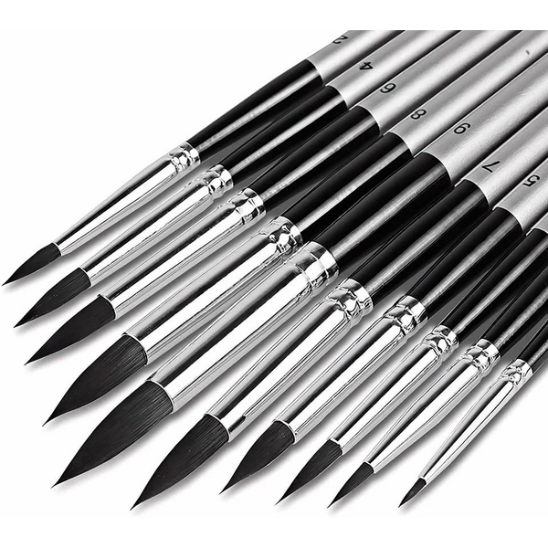 Пензлі для малювання (281) - Набір професійних нейлонових пензликів 10 шт. (в асортименті)