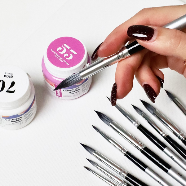 Пензлі для малювання (281) - Набір професійних нейлонових пензликів 10 шт. (в асортименті)