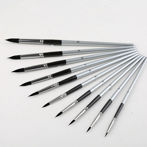 Пензлі для малювання (281) - Набір професійних нейлонових пензликів 10 шт. (в асортименті)