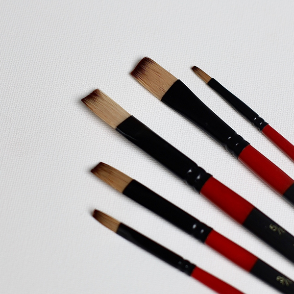 Пензлі для малювання (281) - Набор профессиональных нейлоновых кисточек 5 шт. (плоские)