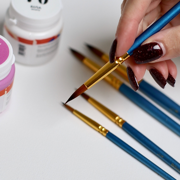 Пензлі для малювання (281) - Набір професійних нейлонових пензликів 5 шт. (із круглою формою)