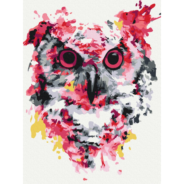Картина по номерам Тварини, птахи та риби - Сова в фарбах