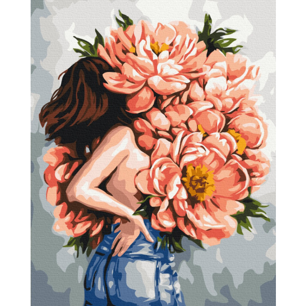 Картина по номерам Преміум картини - Піони жіночності @Дар'я Михайлишина