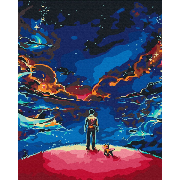 Картина по номерам Преміум картини - Маленький принц в космосі