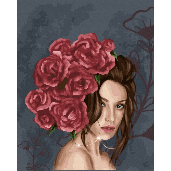 Картина по номерам Преміум картини - Леді в трояндах