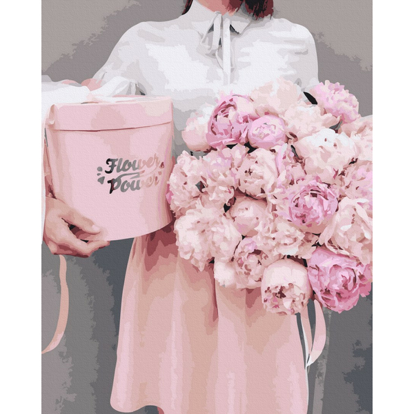 Картина по номерам Преміум картини - Піони в подарунок